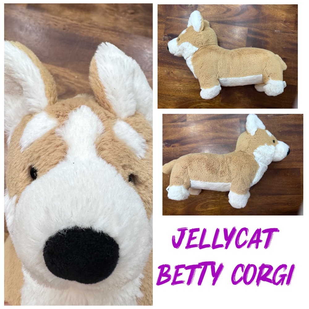 Jellycat Corgi Plush in Tan and White